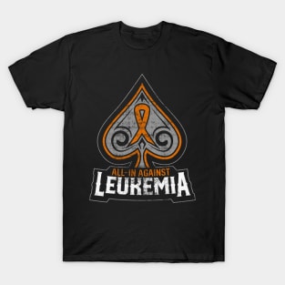 All In Against Leukamia - Orange Poker Charity Ribbon - Vintage T-Shirt